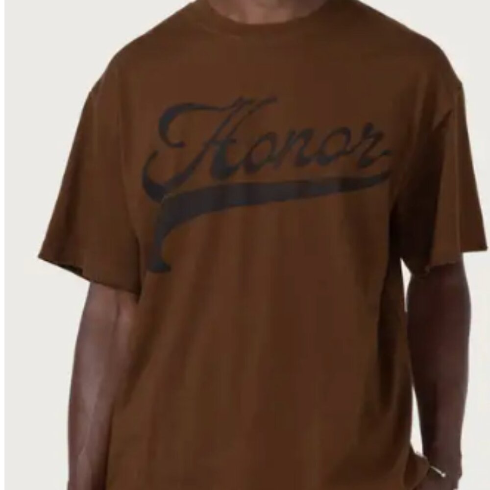 Honor The Gift Size Mens XL, chocolate brown  with black writing T-Shirt